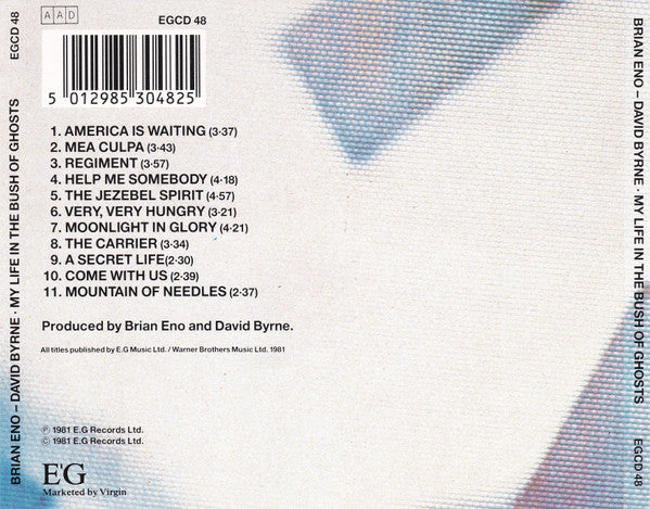 Brian Eno - David Byrne : My Life In The Bush Of Ghosts (CD, Album, RE)