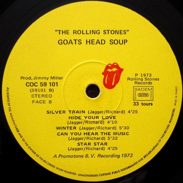 The Rolling Stones : Goats Head Soup (LP, Album, Gat)