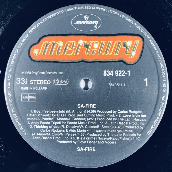 Safire : Sa-Fire (LP, Album)