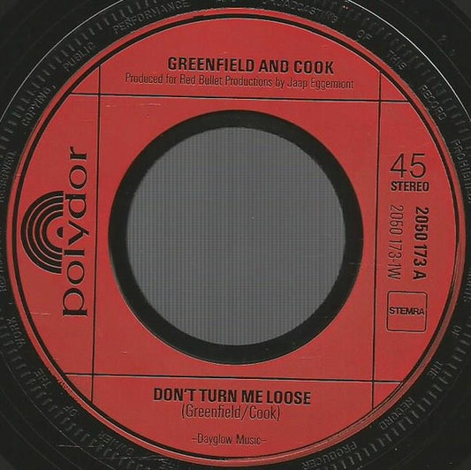 Greenfield & Cook : Don't Turn Me Loose (7", Single)