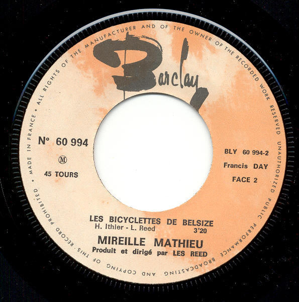 Mireille Mathieu : Ensemble / Les Bicyclettes De Belsize (7", Single)