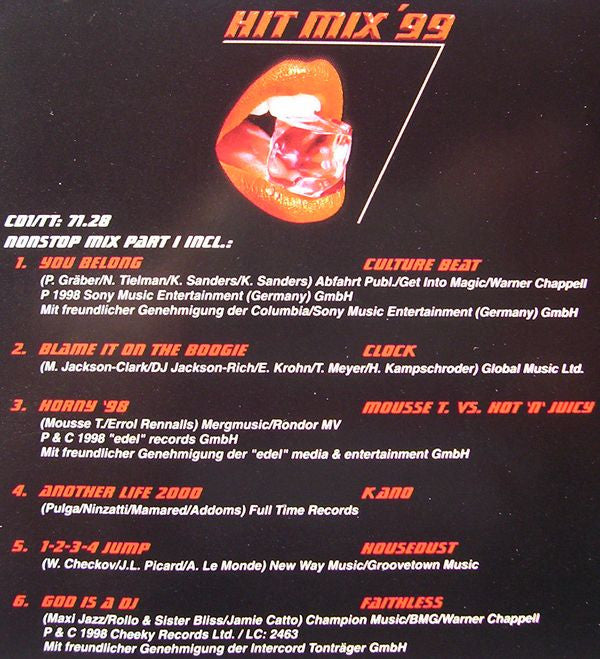 Various : Hit Mix '99 (2xCD, Mixed)