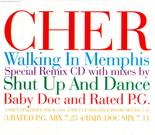 Cher : Walking In Memphis (Special Remix CD) (CD, Single, CD2)
