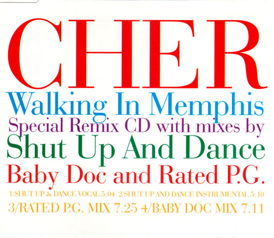 Cher : Walking In Memphis (Special Remix CD) (CD, Single, CD2)