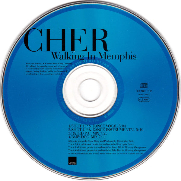 Cher : Walking In Memphis (Special Remix CD) (CD, Single, CD2)