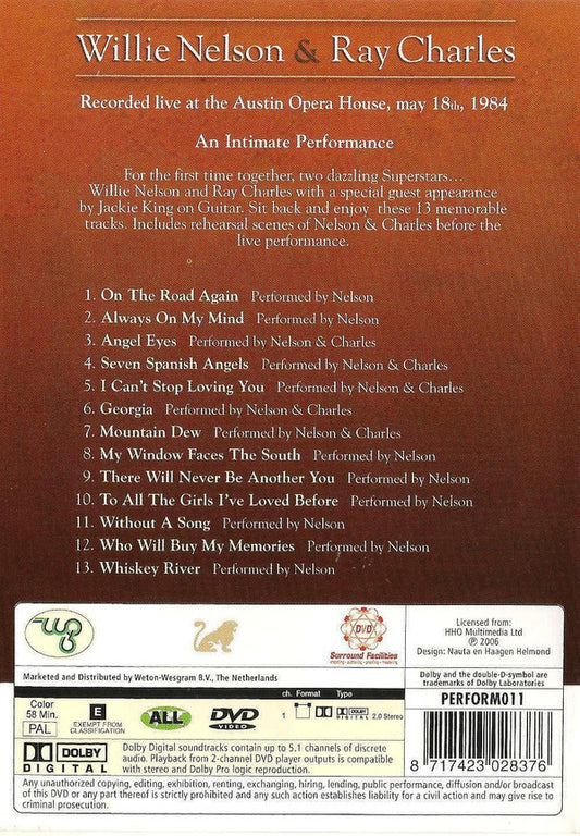 Willie Nelson & Ray Charles : An Intimate Performance (DVD-V, Comp, RE, PAL)
