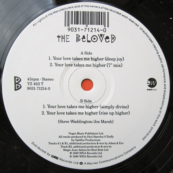 The Beloved : Your Love Takes Me Higher (12")