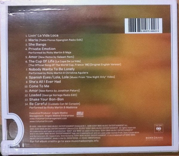 Ricky Martin : The Best Of (CD, Comp, RE)