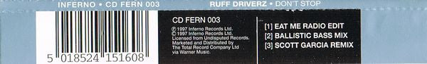 Ruff Driverz : Don't Stop (CD, Single)