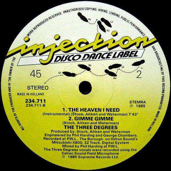 The Three Degrees : The Heaven I Need (12")