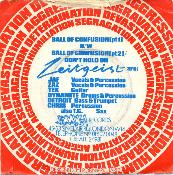 Zeitgeist (2) : Ball Of Confusion (7", Single)