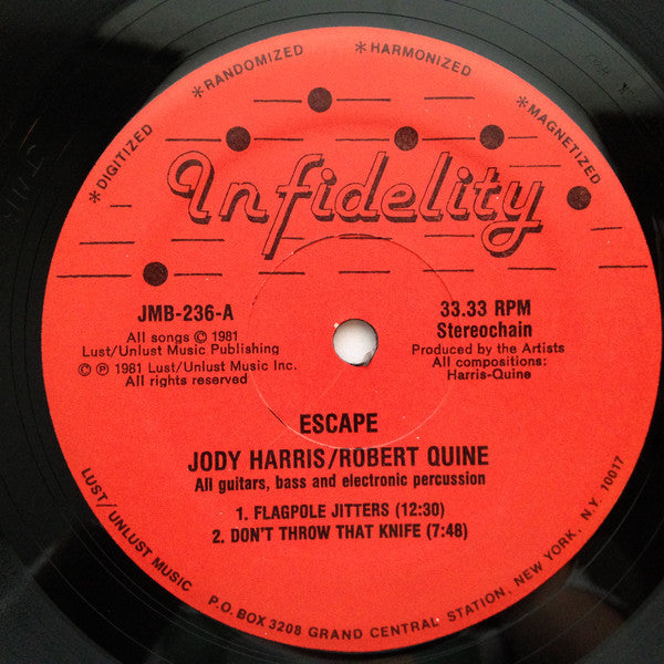 Jody Harris / Robert Quine : Escape (LP, Album)
