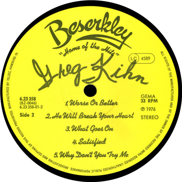 Greg Kihn : Greg Kihn (LP, Album)