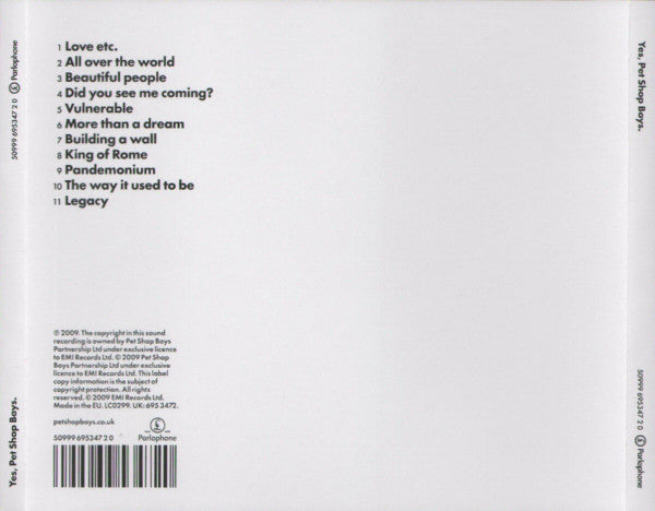 Pet Shop Boys : Yes (CD, Album)