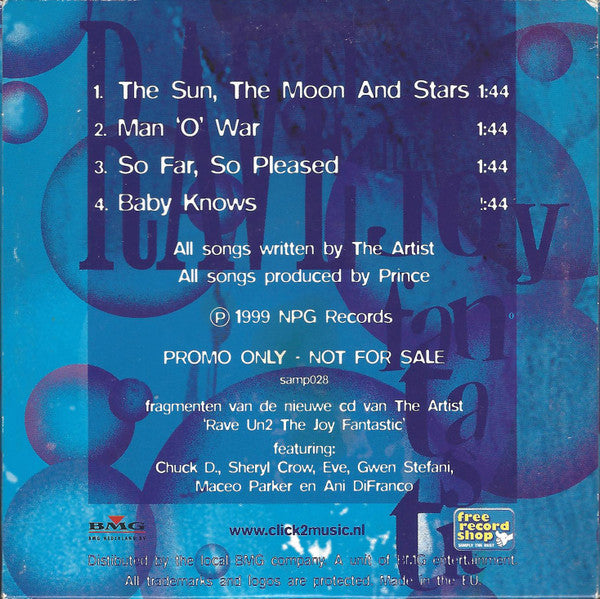 The Artist (Formerly Known As Prince) : Rave Un2 The Joy Fantastic (CD, Promo, Smplr)
