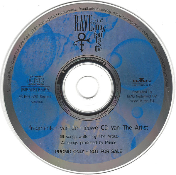 The Artist (Formerly Known As Prince) : Rave Un2 The Joy Fantastic (CD, Promo, Smplr)