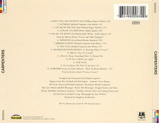 Carpenters : Carpenters (CD, Album, RE)