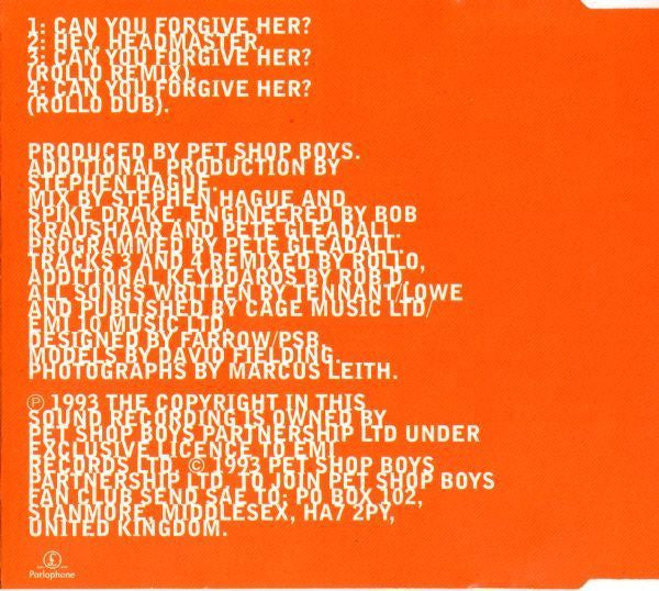 Pet Shop Boys : Can You Forgive Her? (CD, Maxi)