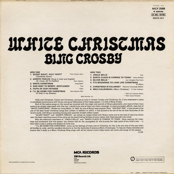 Bing Crosby : White Christmas (LP, Album, RE)