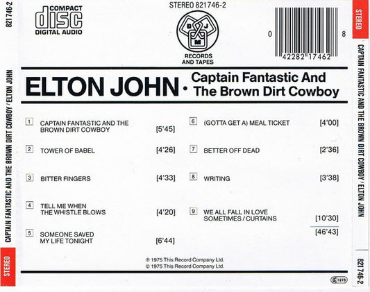 Elton John : Captain Fantastic And The Brown Dirt Cowboy (CD, Album, RE)