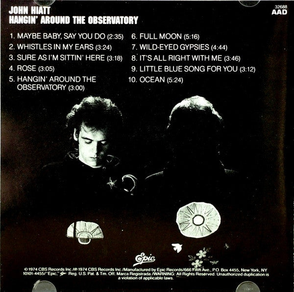 John Hiatt : Hangin' Around The Observatory (CD, Album, RE)