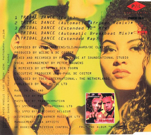 2 Unlimited : Tribal Dance (CD, Single)