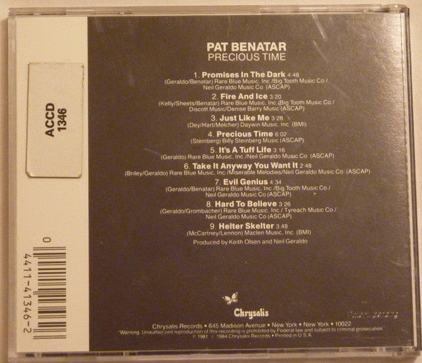Pat Benatar : Precious Time (CD, Album, RE)