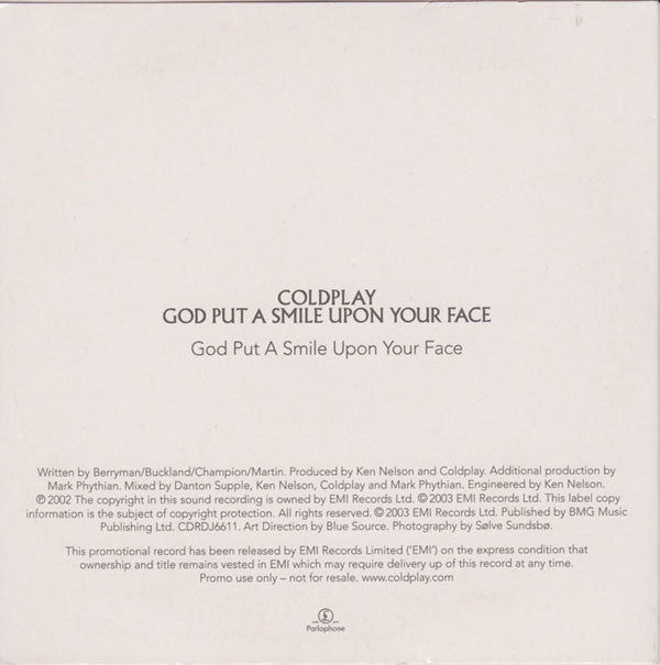 Coldplay : God Put A Smile Upon Your Face (CD, Single, Promo)