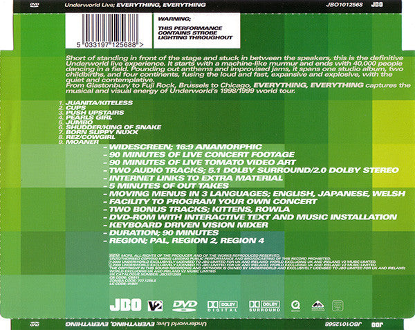Underworld : Everything, Everything (Underworld Live) (DVD-V, Multichannel, PAL, Dol)