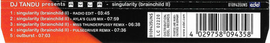 DJ Tandu Presents Ayla : Singularity (Brainchild II) (CD, Maxi)