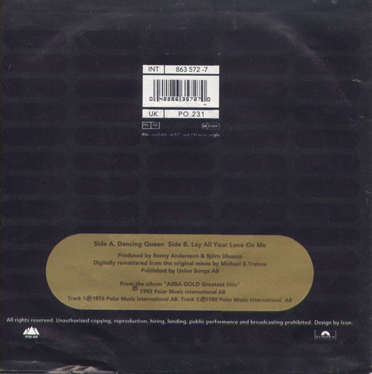 ABBA : Dancing Queen/Lay All Your Love On Me (7", Single)