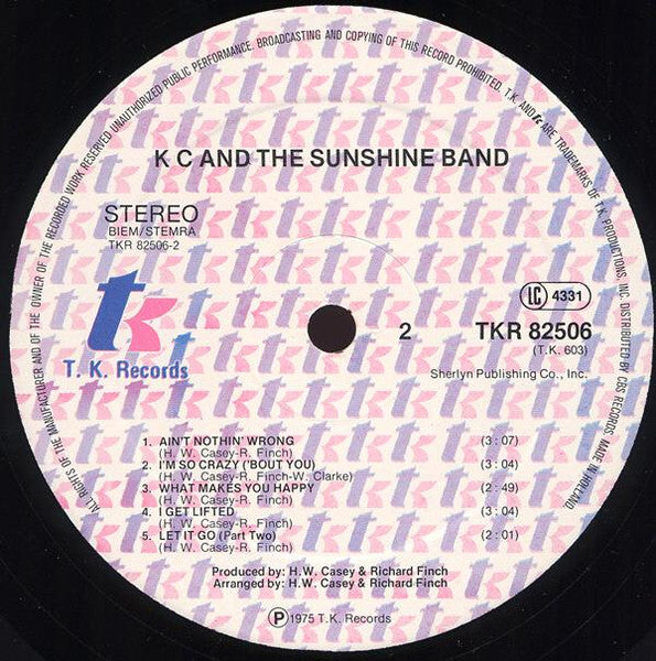 KC & The Sunshine Band : KC And The Sunshine Band (LP, Album, RE)