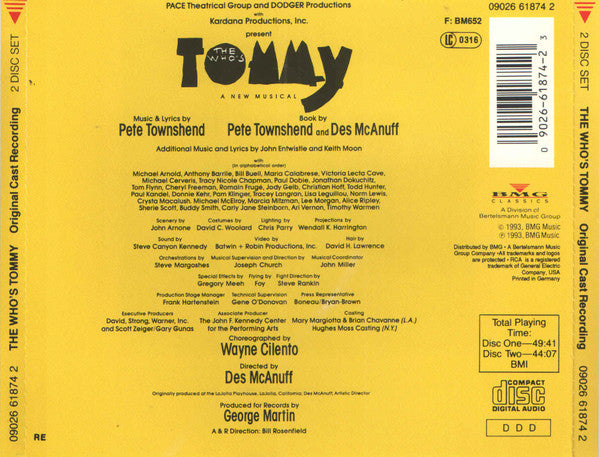 Various : The Who's Tommy (Original Cast Recording) (2xCD, Album, RP)