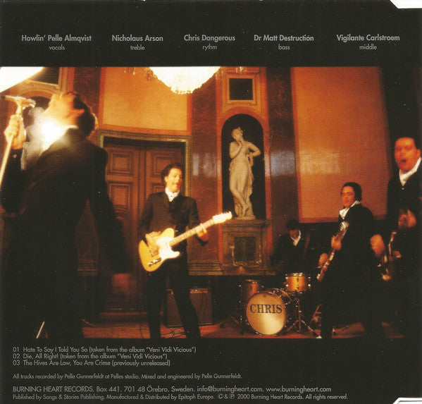 The Hives : Hate To Say I Told You So (CD, Single)