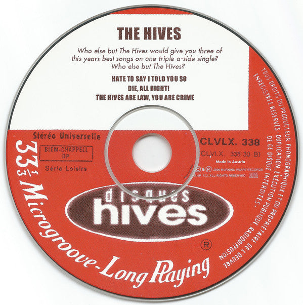 The Hives : Hate To Say I Told You So (CD, Single)
