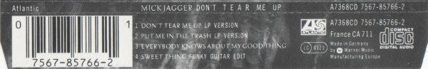Mick Jagger : Don't Tear Me Up (CD, Maxi)