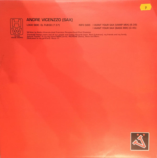 Andre Vicenzzo : Sax (12")