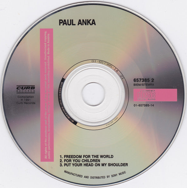 Paul Anka With Ofra Haza : Freedom For The World (CD, Maxi)