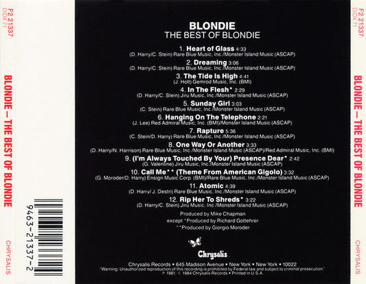 Blondie : The Best Of Blondie (CD, Comp, RE)