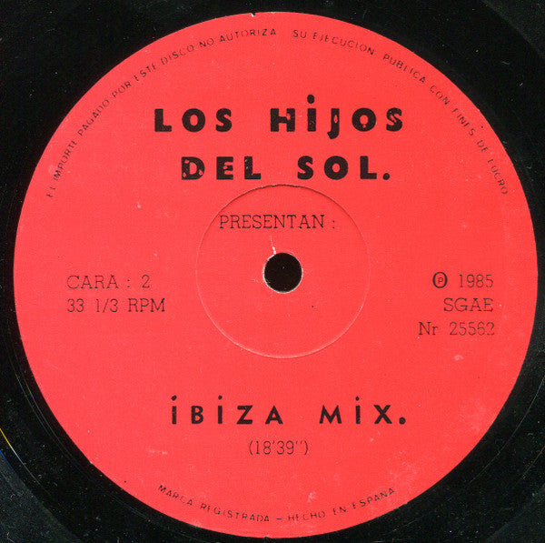 Los Hijos Del Sol : Ibiza Mix. (12", Mixed)