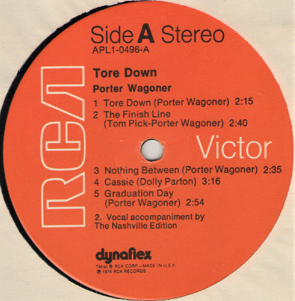 Porter Wagoner : Tore Down (LP, Album, Ind)
