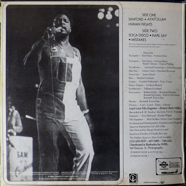 Mighty Sparrow : Sanford Soca Disco Human Rights (LP, Gat)