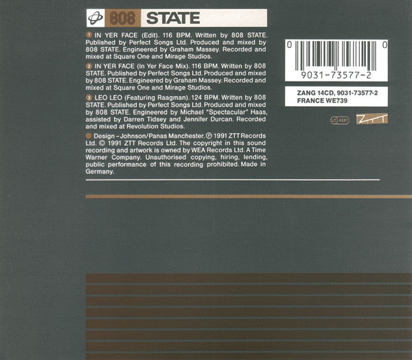 808 State : In Yer Face (CD, Single)