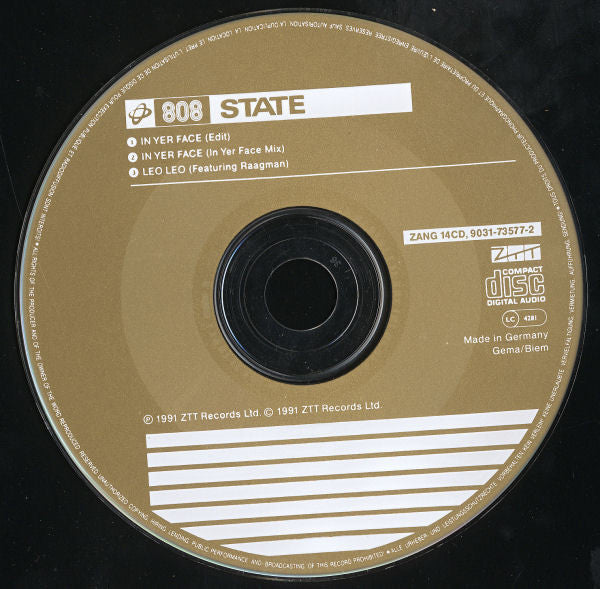 808 State : In Yer Face (CD, Single)