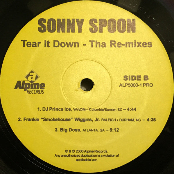 Sonny Spoon : Tear It Down - Tha Re-Mixes (12")