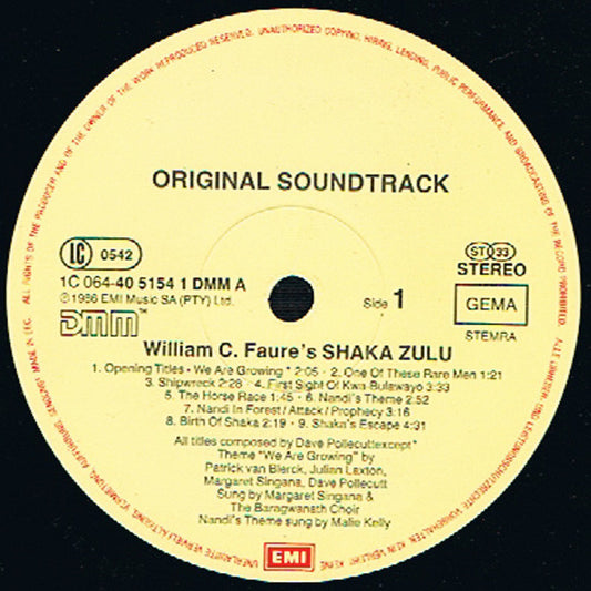 Dave Pollecutt : William C Faure's Shaka Zulu (Original Soundtrack) (LP, Album)