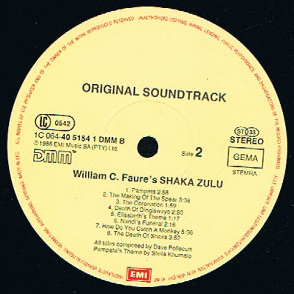 Dave Pollecutt : William C Faure's Shaka Zulu (Original Soundtrack) (LP, Album)