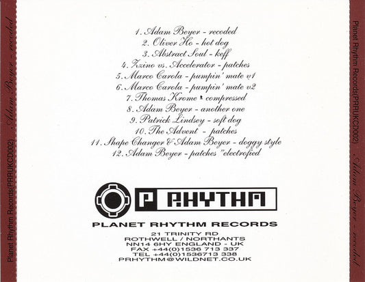 Adam Beyer : Recoded (CD, Album)