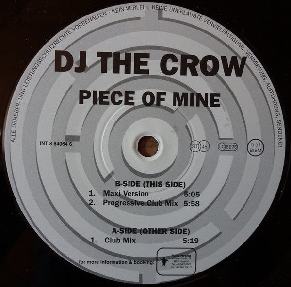 DJ The Crow : Piece Of Mine (12")