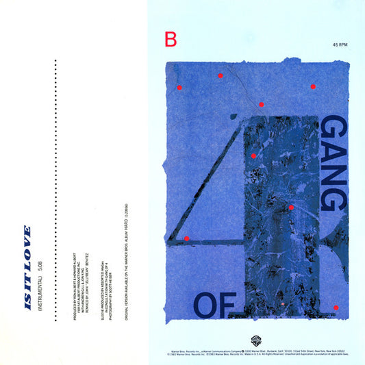 Gang Of Four : Is It Love (Extended Dance Remix) (12", Maxi, All)